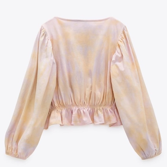 ZARA Tie Dye Blouse Size Medium - Picture 3 of 8